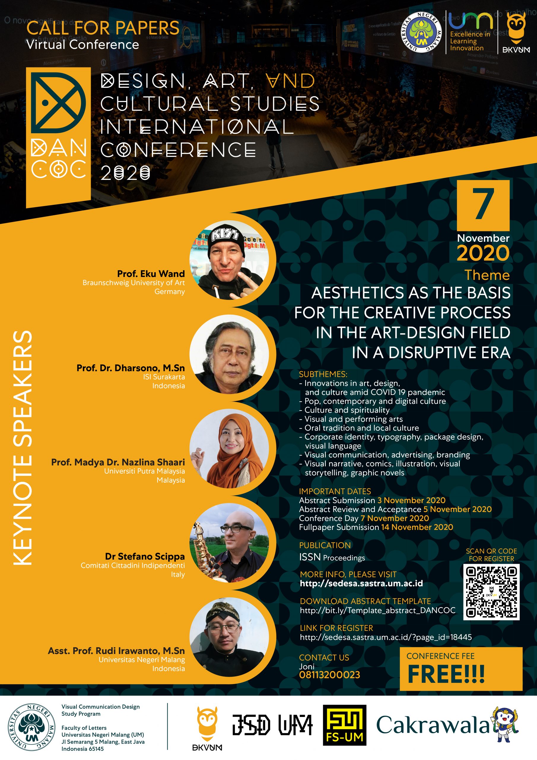Virtual Conference : Design, Art, And Cultural Studies International Conference (DANCOC) 2020